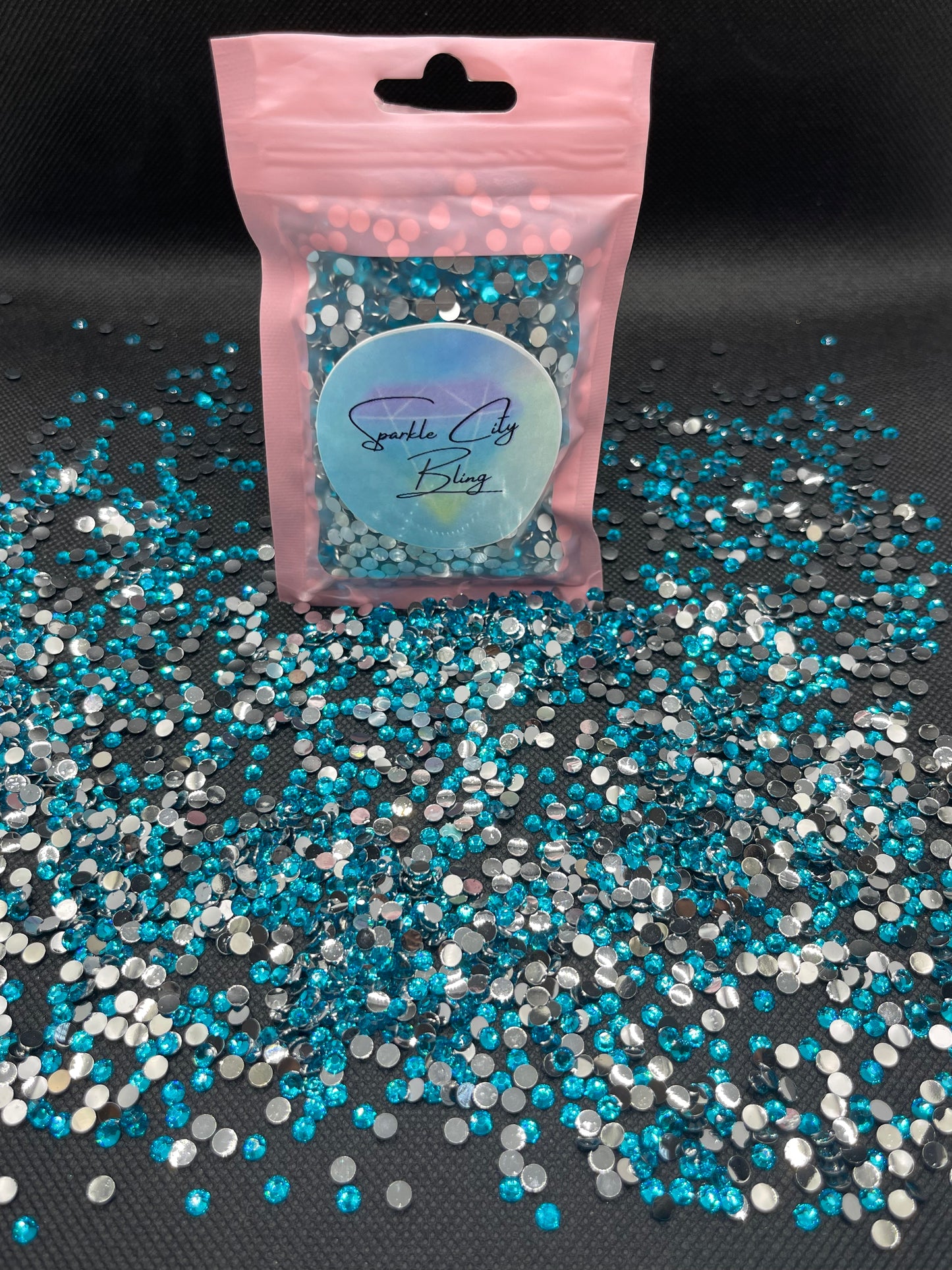 Peacock Blue Resin Rhinestones