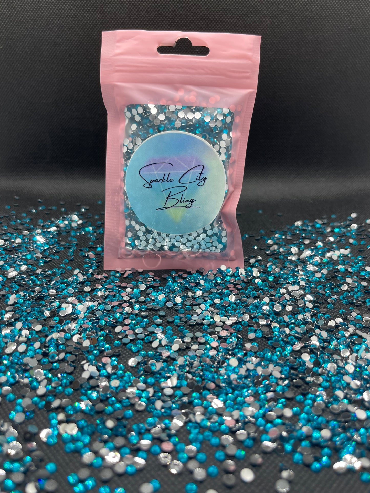 Peacock Blue Resin Rhinestones