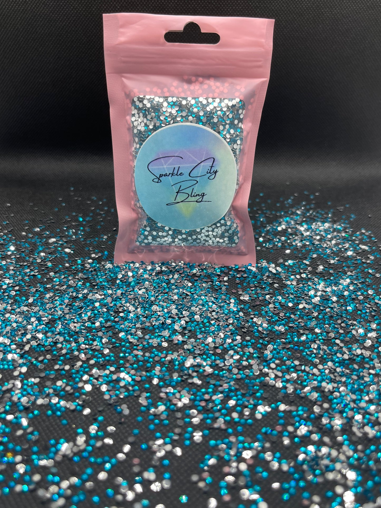 Peacock Blue Resin Rhinestones